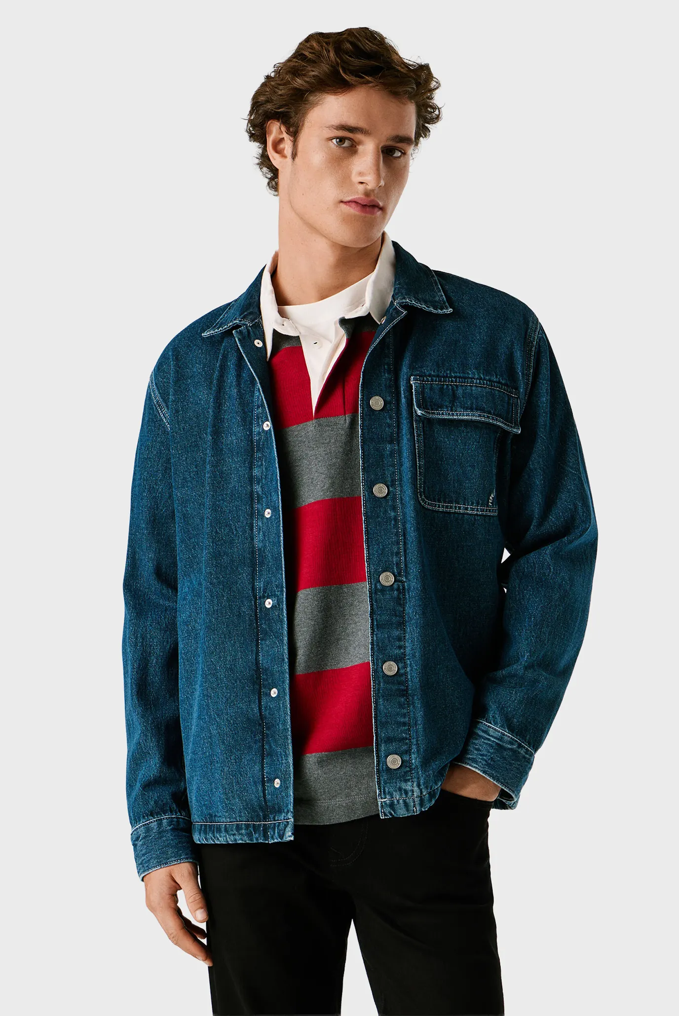 Рубашка OTTO OVERSHIRT PETROL BLUE 1
