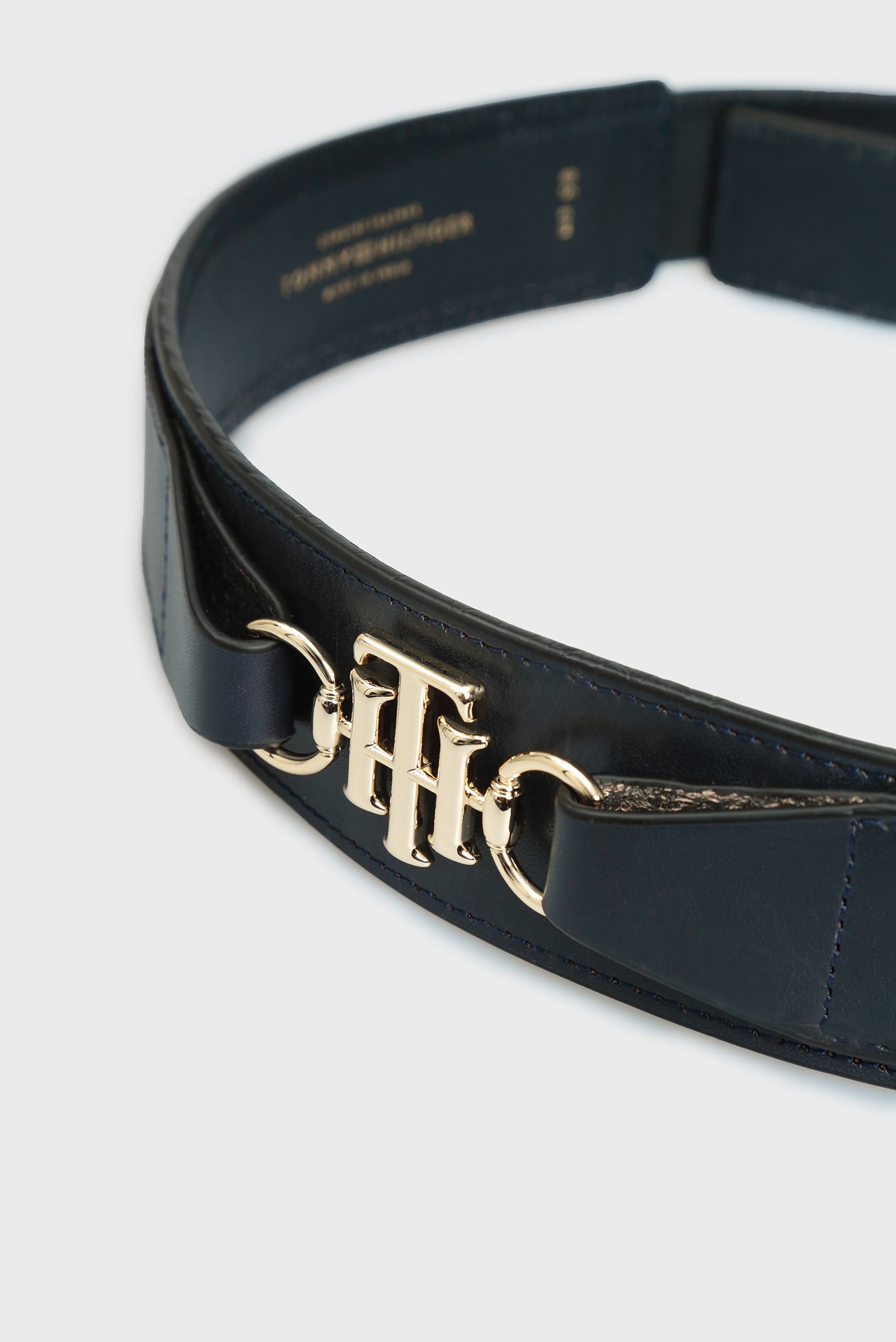 Женский темно-синий кожаный ремень 6