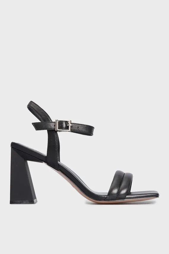 Женские черные кожаные босоножки Summer PRPY