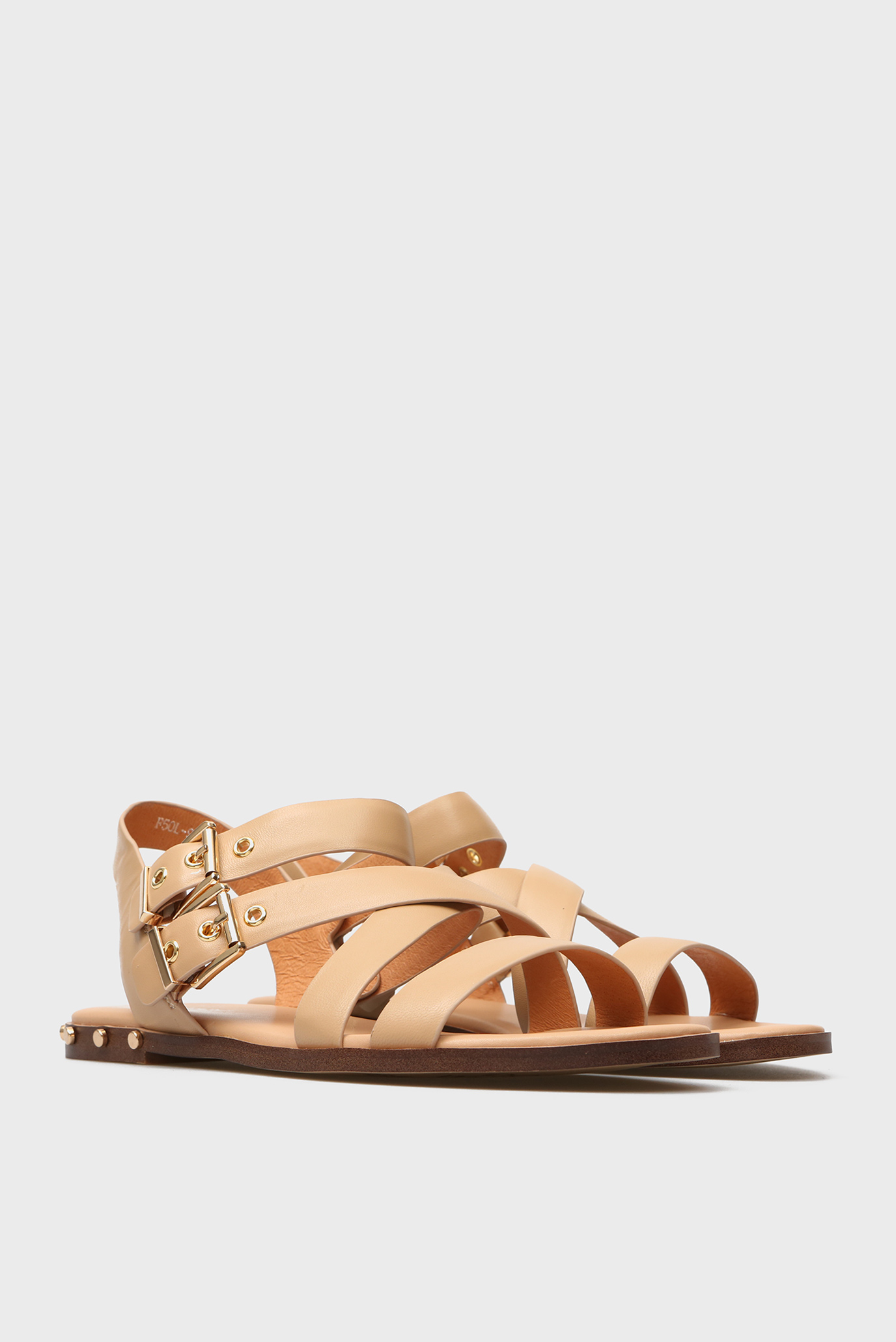 Женские бежевые кожаные сандалии Agate 7