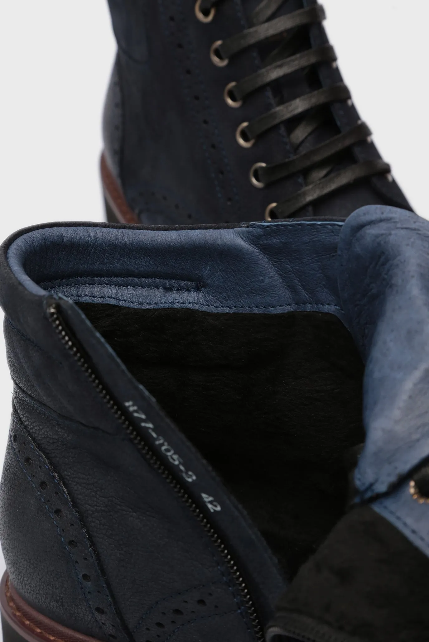 Мужские синие кожаные ботинки 5