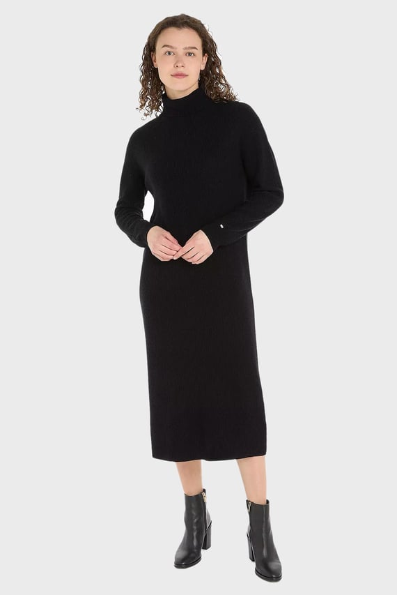 Платье MD WOOL CASH ROLL-NK MIDI DRESS
