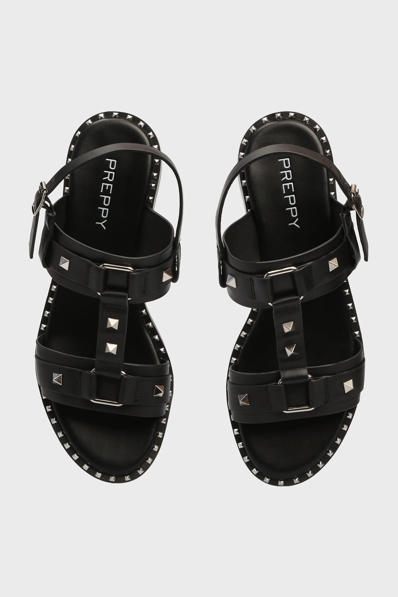 Женские черные кожаные сандалии 9