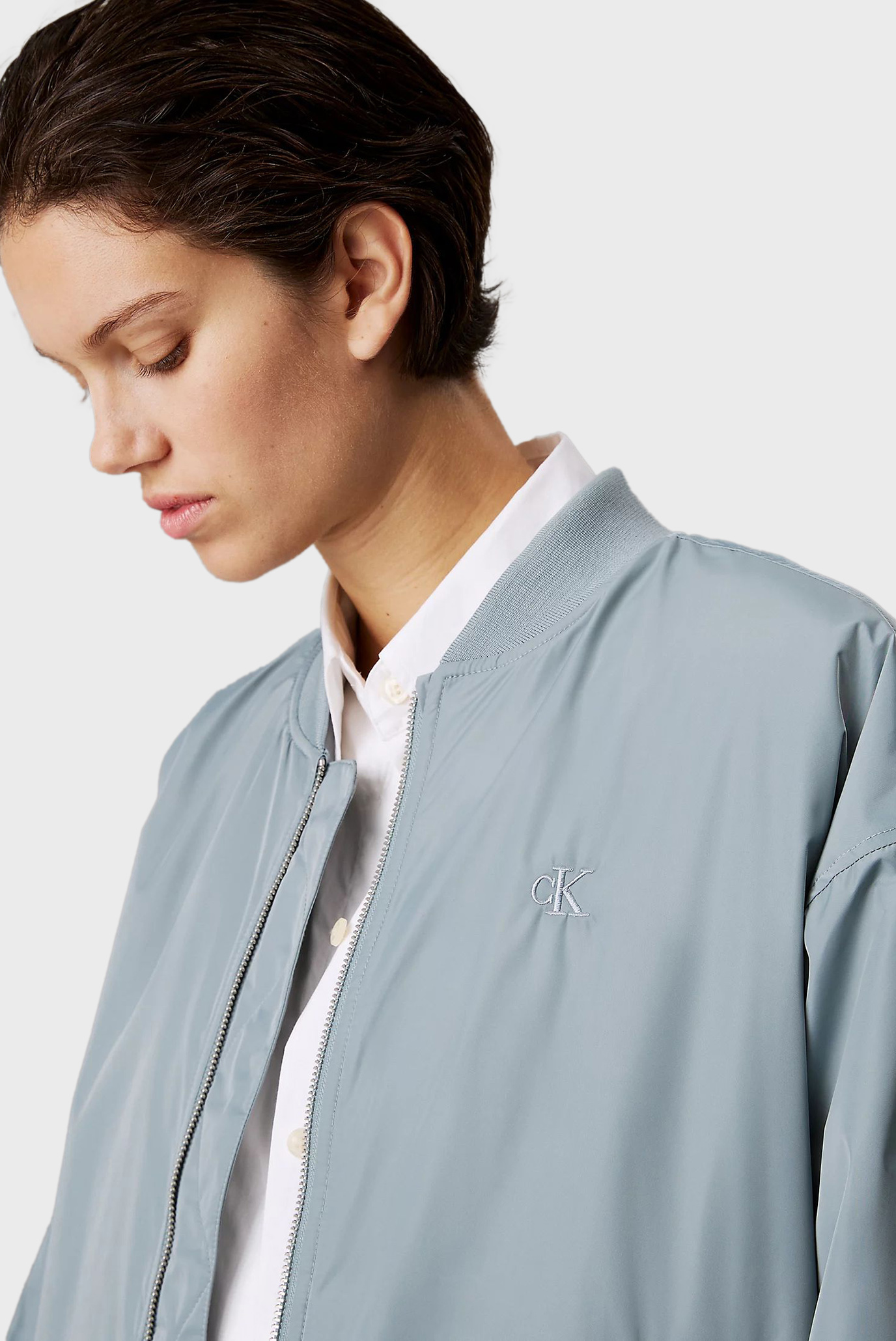 Женский голубой бомбер LONG BOMBER 4