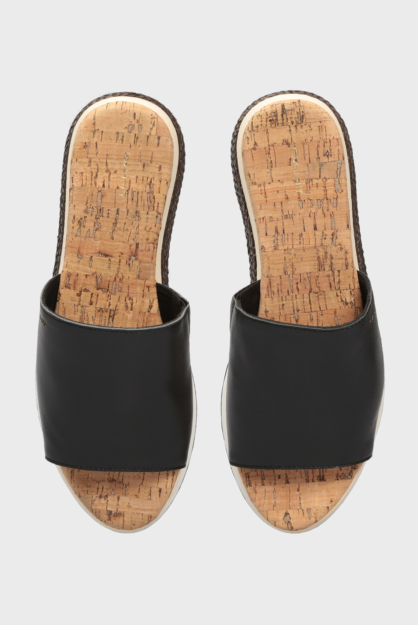 Женские черные кожаные слайдеры SANT ANA 4