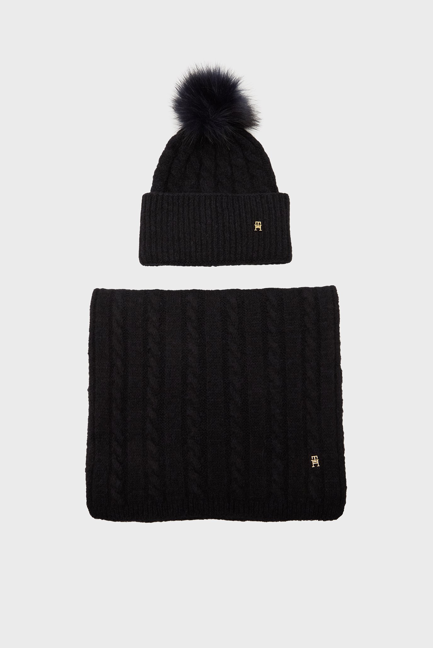 Подарочный набор шарф и шапка/TH TIMELESS BEANIE POM&SCARF GP 1