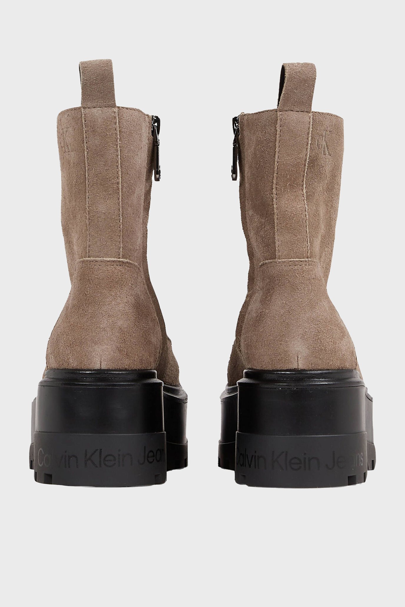 Женские коричневые замшевые ботинки FLATFORM ZIP LACEUP MG S 4