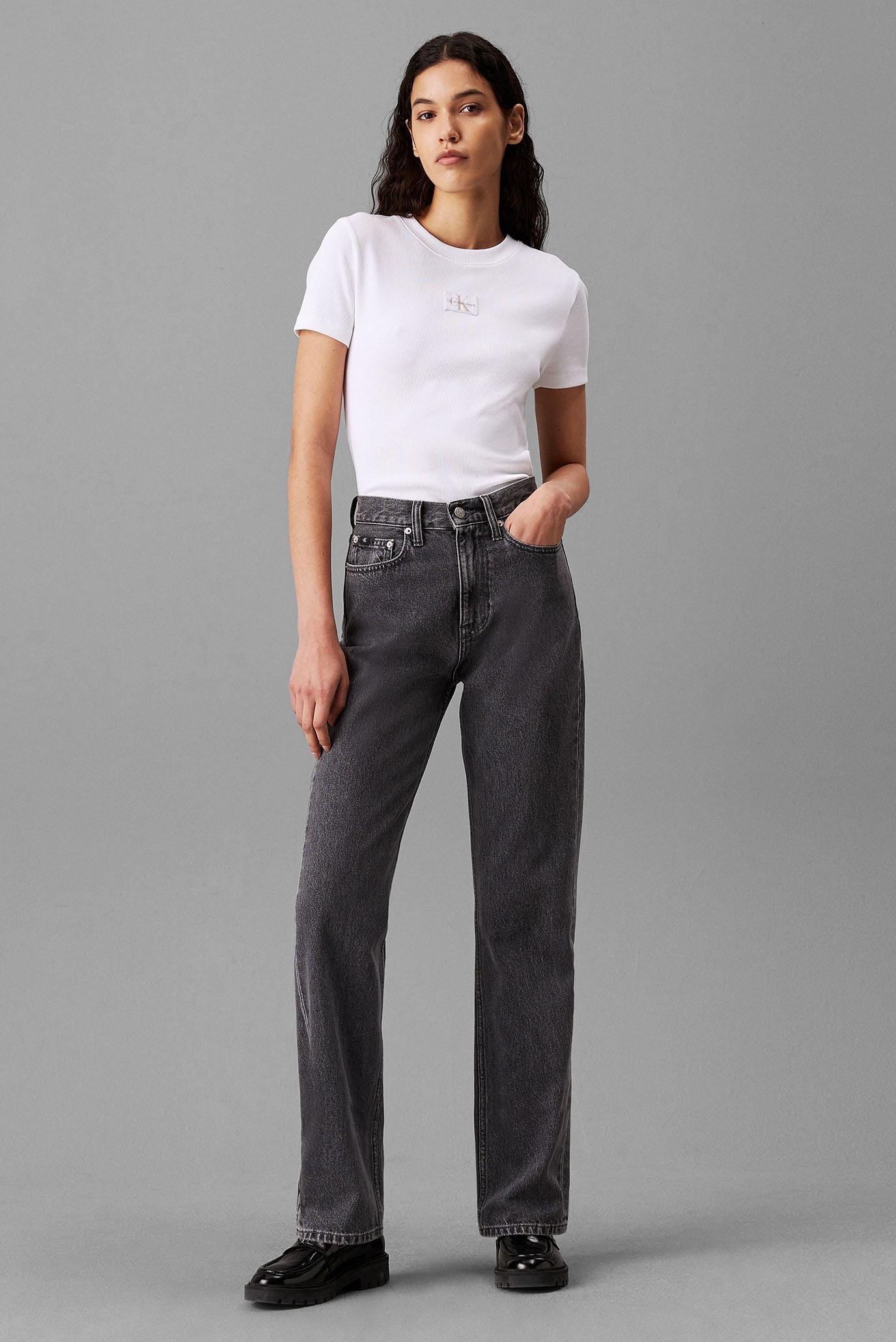 Женские серые джинсы HIGH RISE STRAIGHTCalvin Klein Jeans Женские серые джинсы HIGH RISE STRAIGHT 4