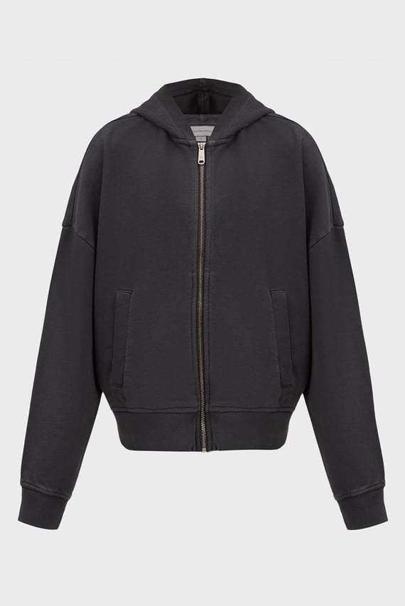 Женское темно-серое худи WASHED PUFF PRINT ZIP-THROUGH