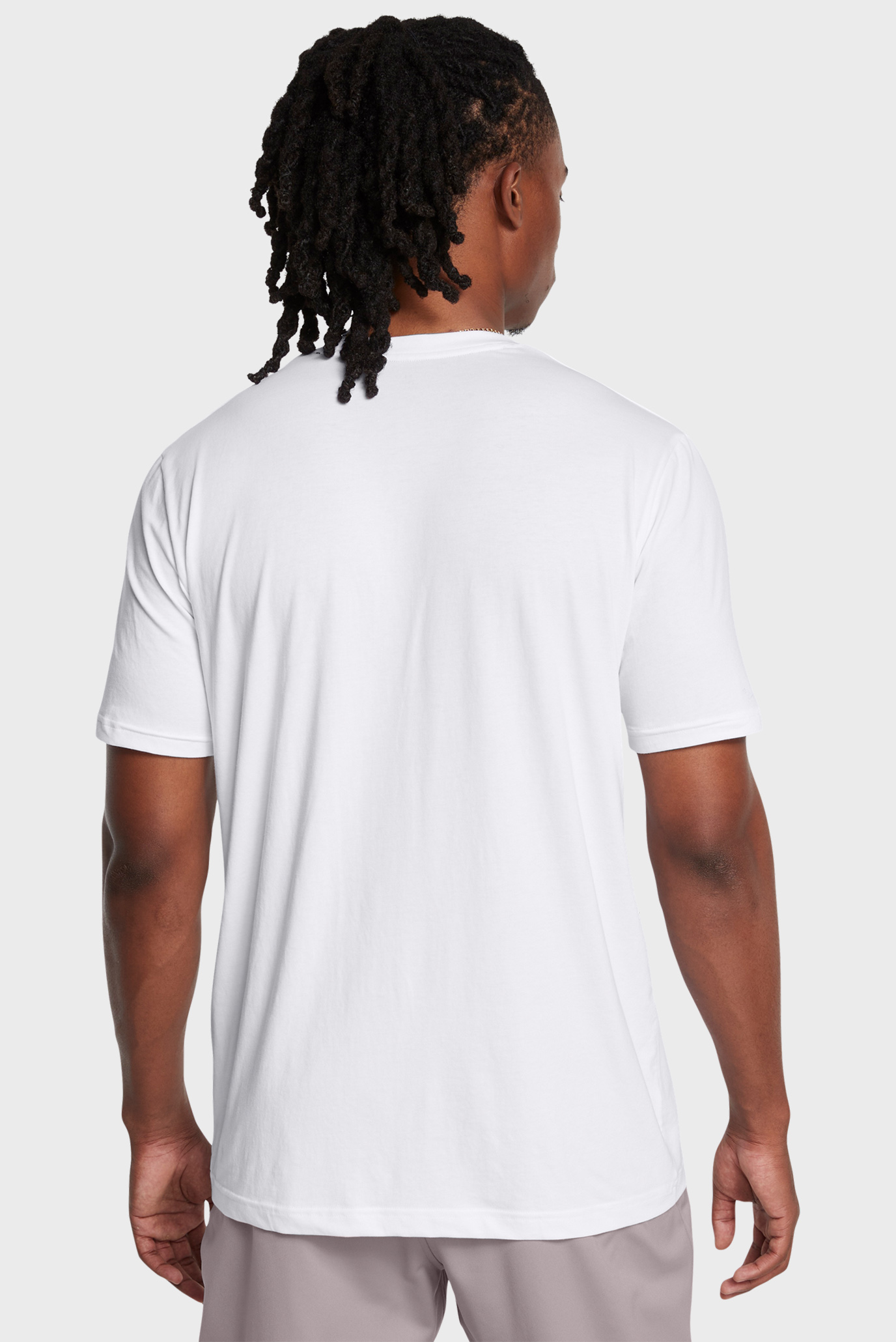 Мужская белая футболка UA M SLICED WORDMARK 60 40S SS 2