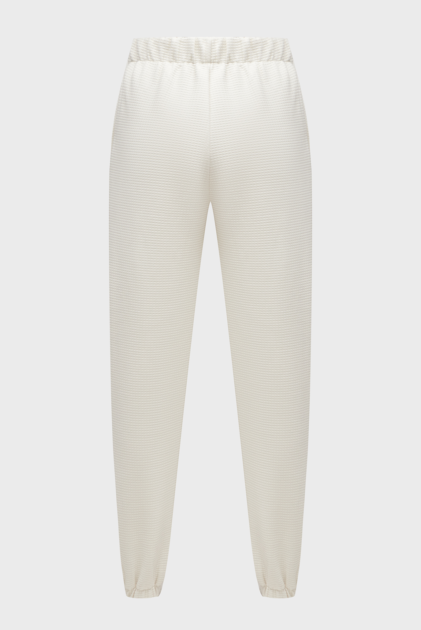 Женские белые спортивные брюки WAFFLE KNIT CUFFED JOG PANT 2