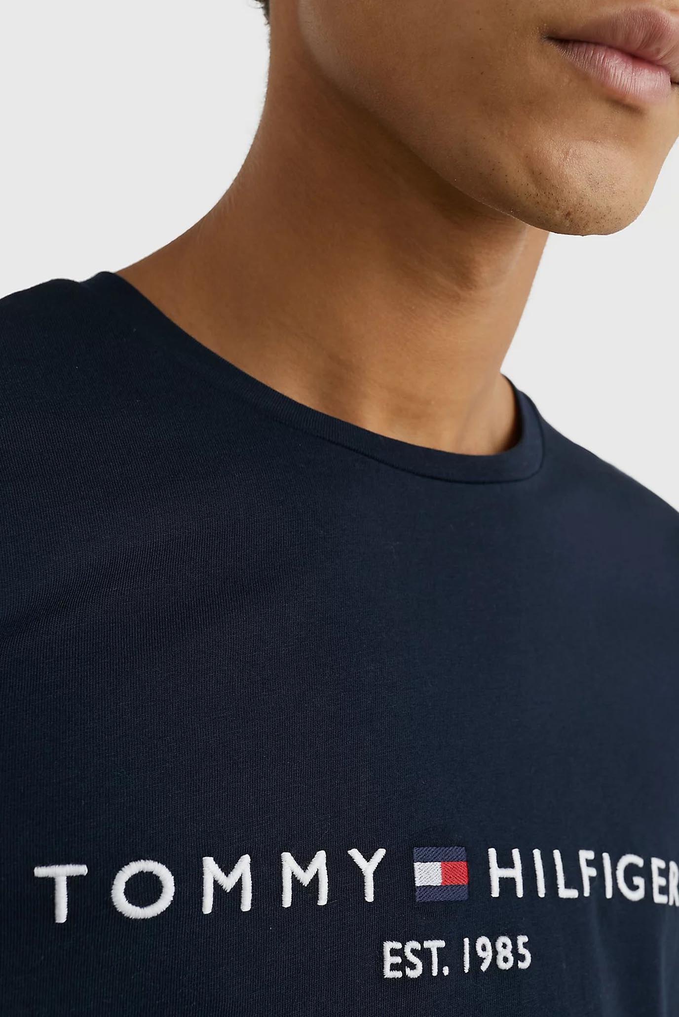 Мужская темно-синяя футболка CORE TOMMY LOGO TEE 4