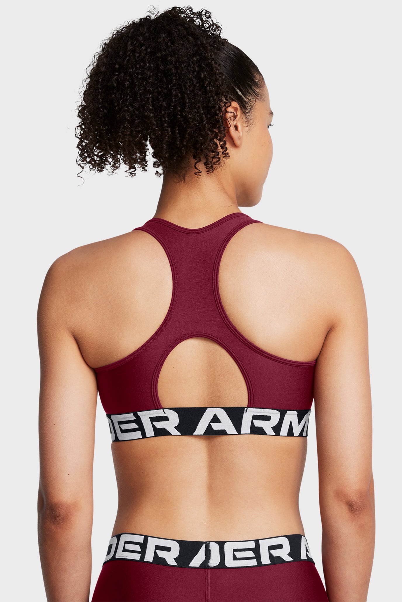 Женский бордовый топ UA HG Authentics Mid Branded 3