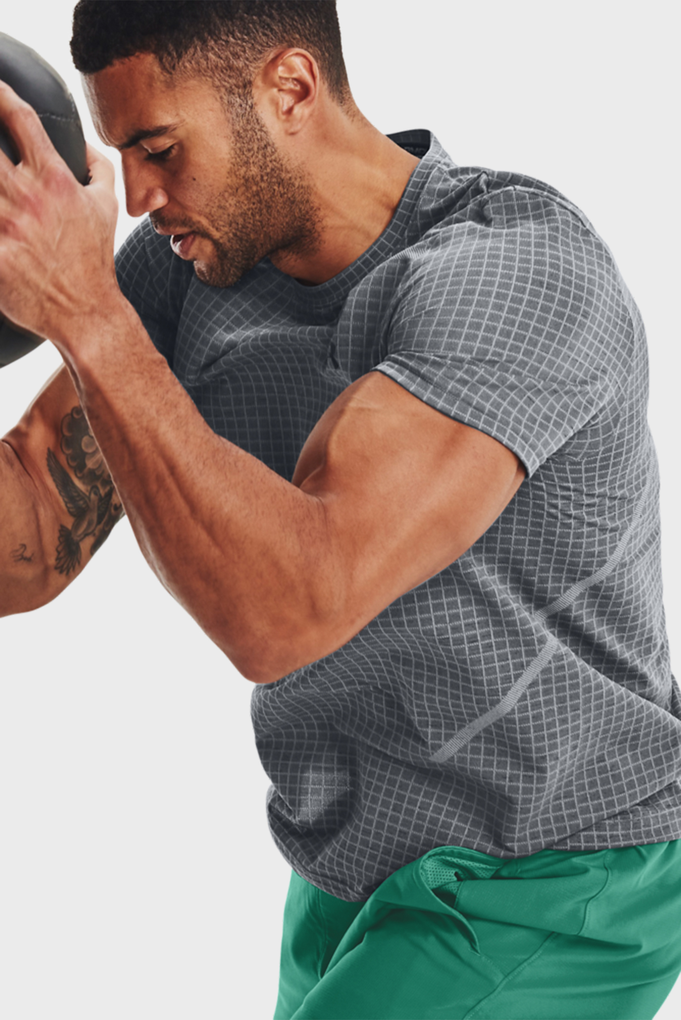 Мужская серая футболка в клетку UA Seamless Grid SS 12