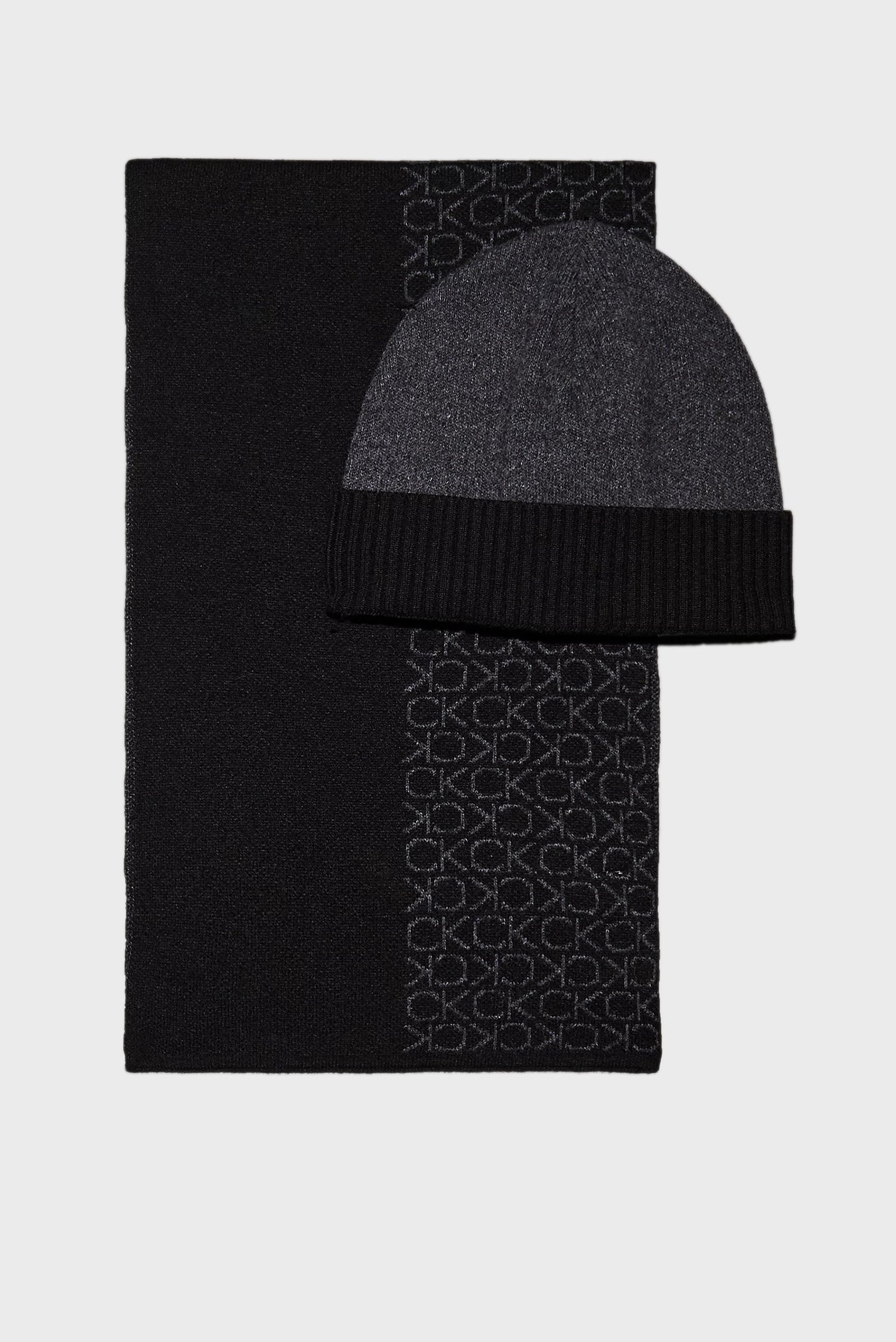 Подарочный набор/GS CK MONOGRAM BEANIE + SCARF 1