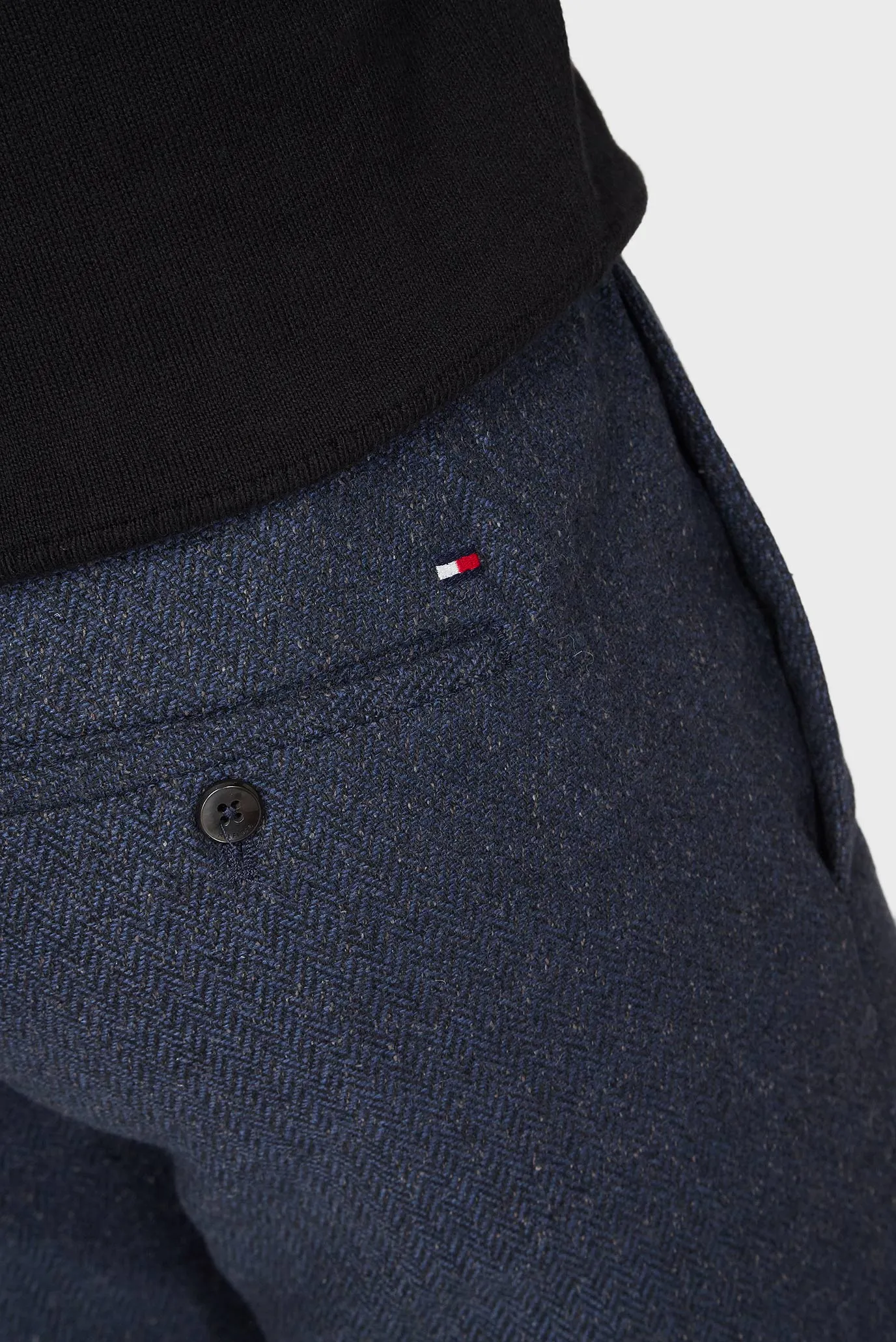 Мужские синие шерстяные брюки HMT HERRINGBONE PULL ON 9