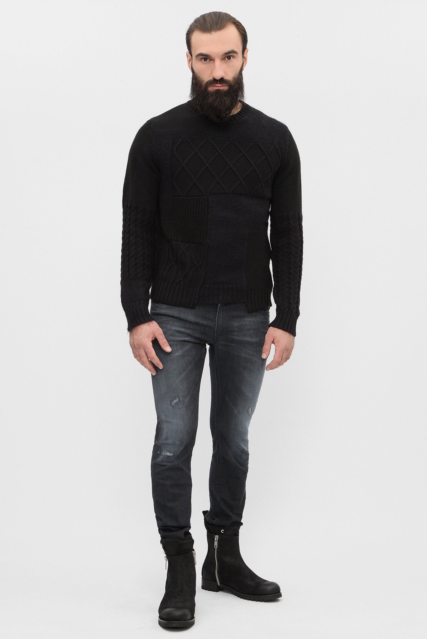 Мужской черный свитер 2