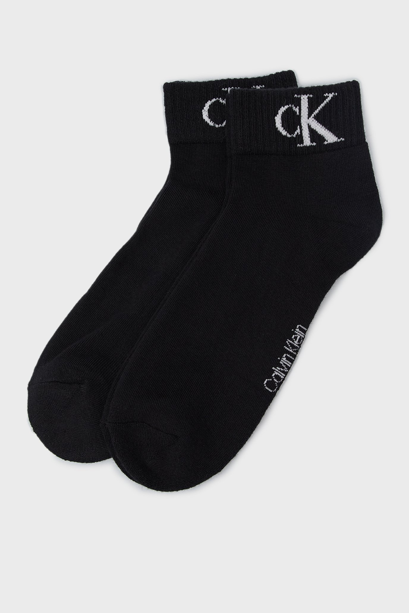Мужские черные носки (2 пары) CKJ MEN QUARTER 2P MONOGRAM 1