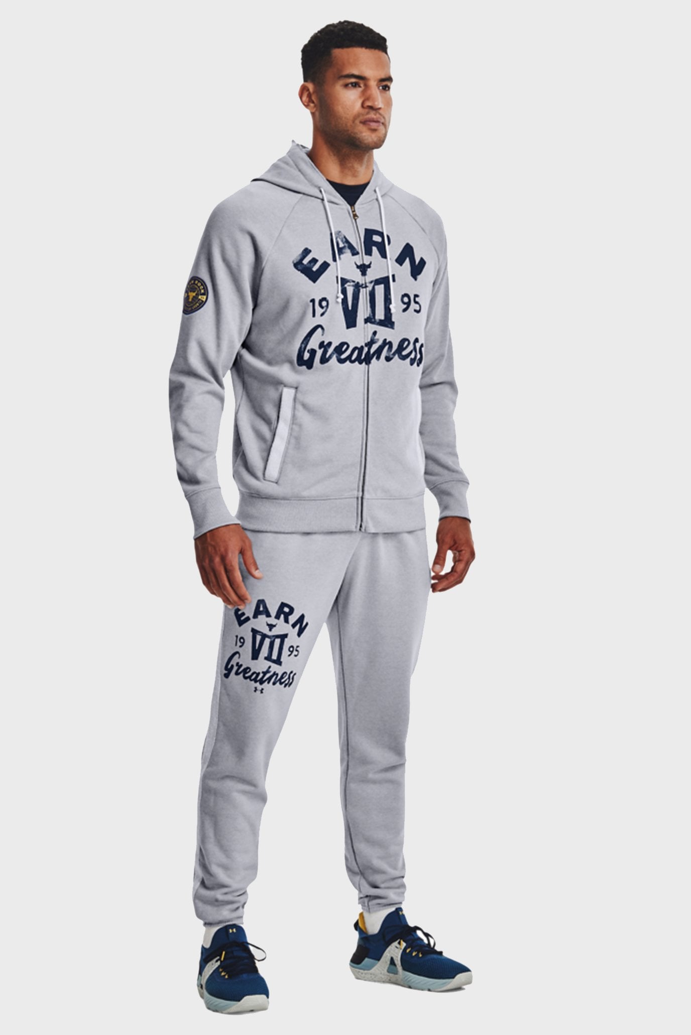 Мужские серые спортивные брюки UA Pjt Rock Hvyt Terry Pnt 2