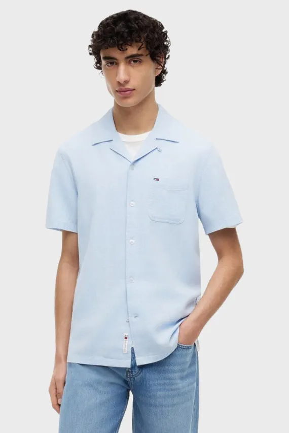 Рубашка с коротким рукавом TJM REG LINEN BLEND CAMP SS EXT Tommy Jeans