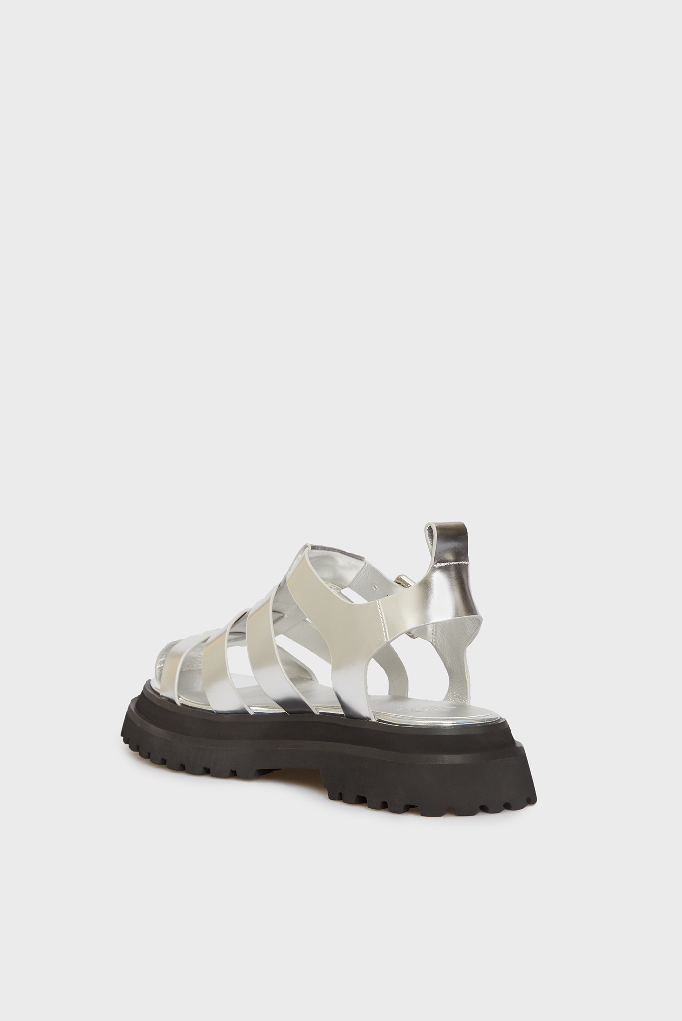 Женские серебристые кожаные сандалии Sam 9