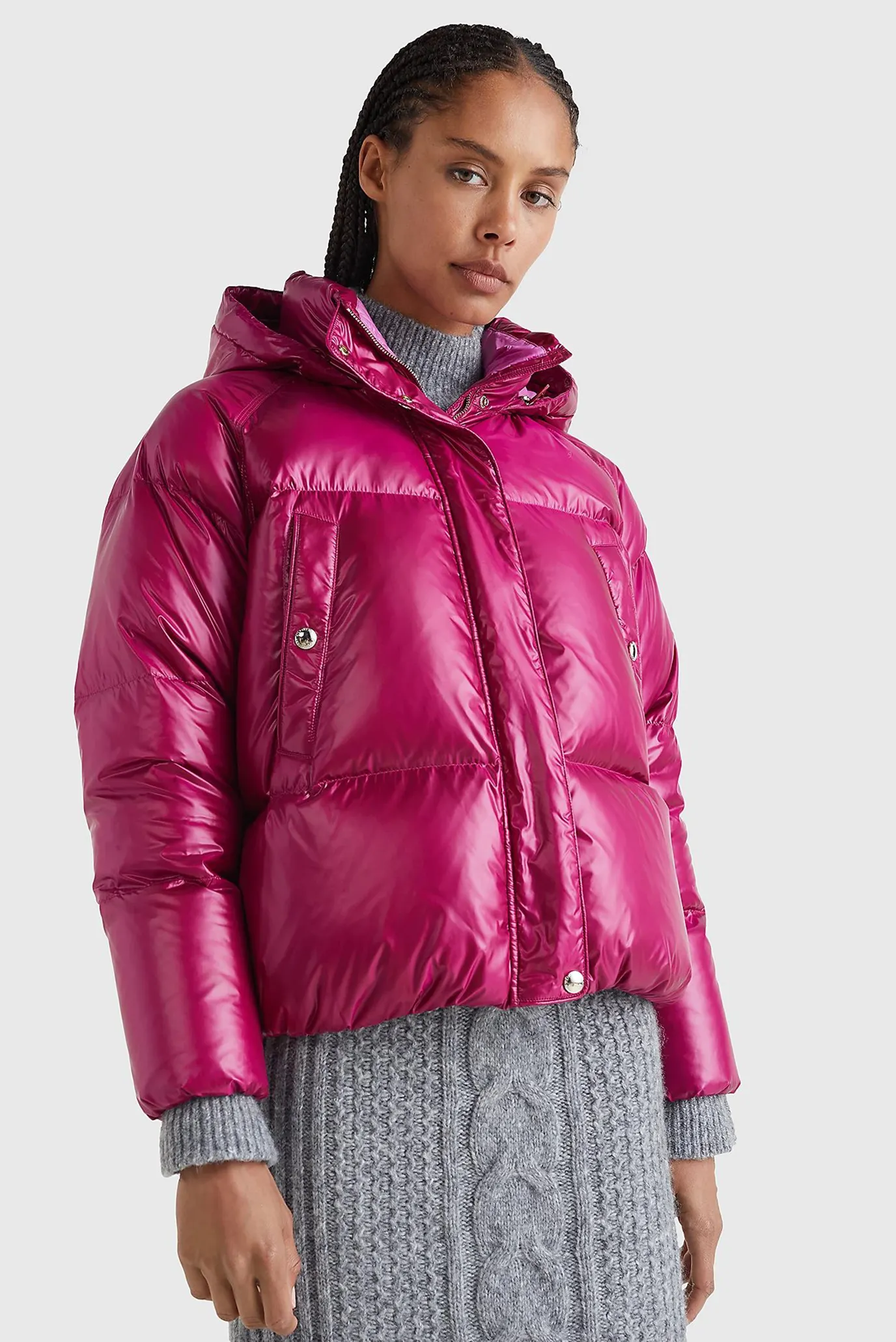 Женский малиновый пуховик POP COLOUR 7