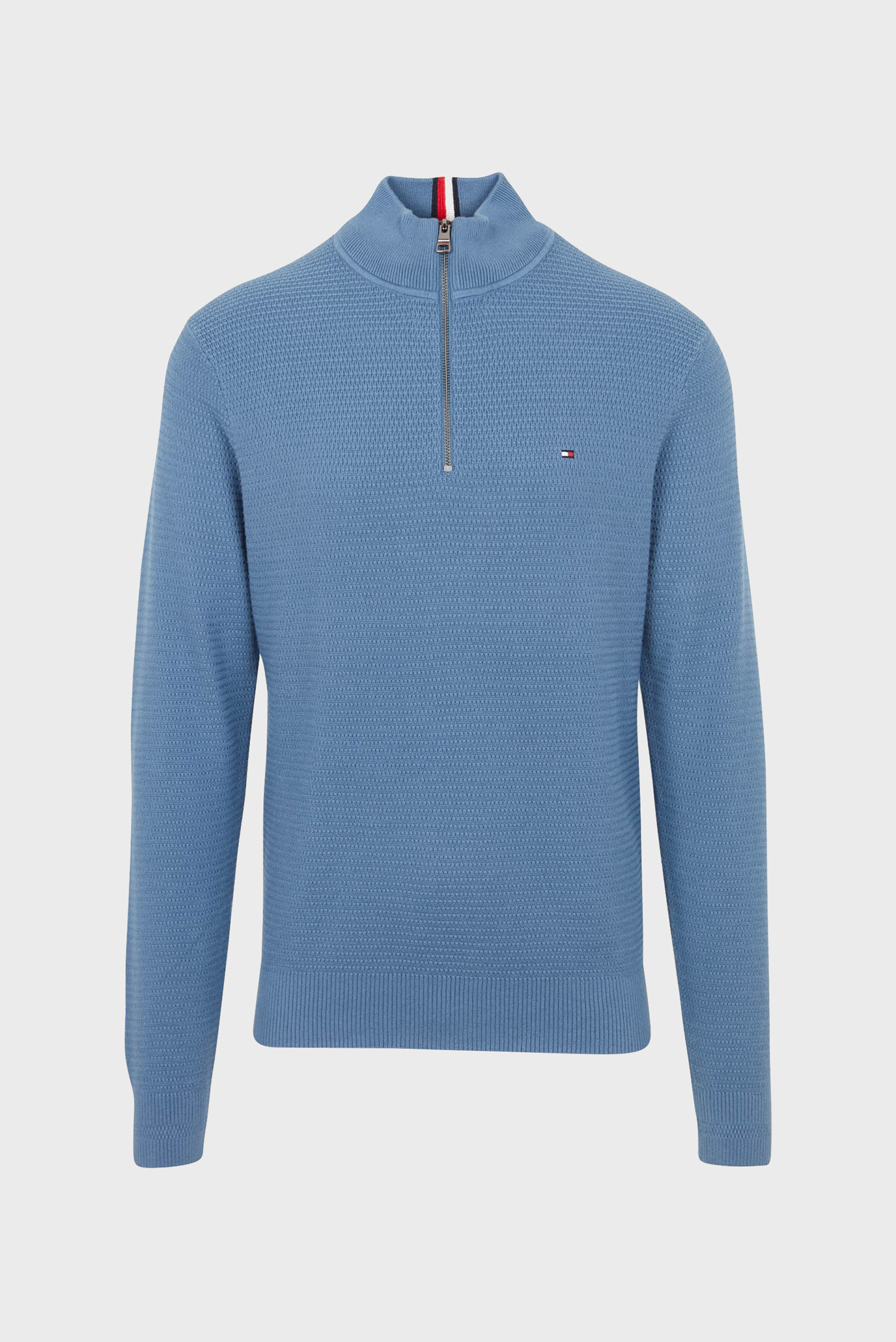 Свитер INTERLACED STRUCTURE ZIP MOCK 1