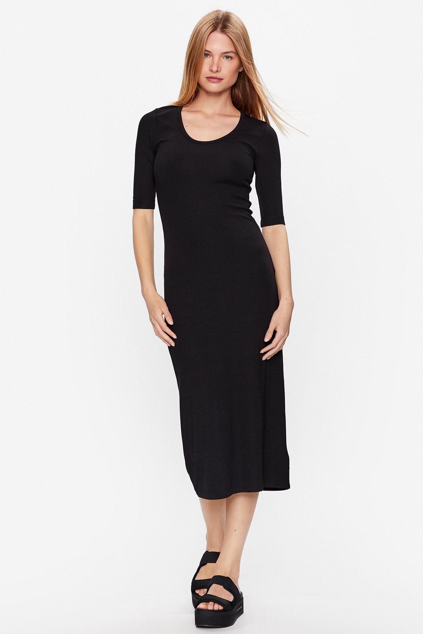 Платье MODAL RIB MIDI 1 2 SLV DRESS 1