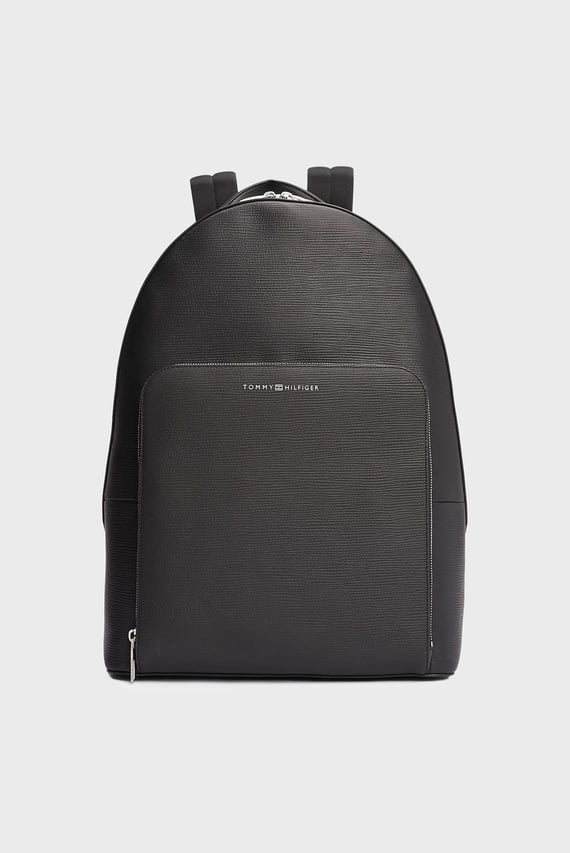 Мужской черный кожаный рюкзак TH BUSINESS LEATHER BACKPACK