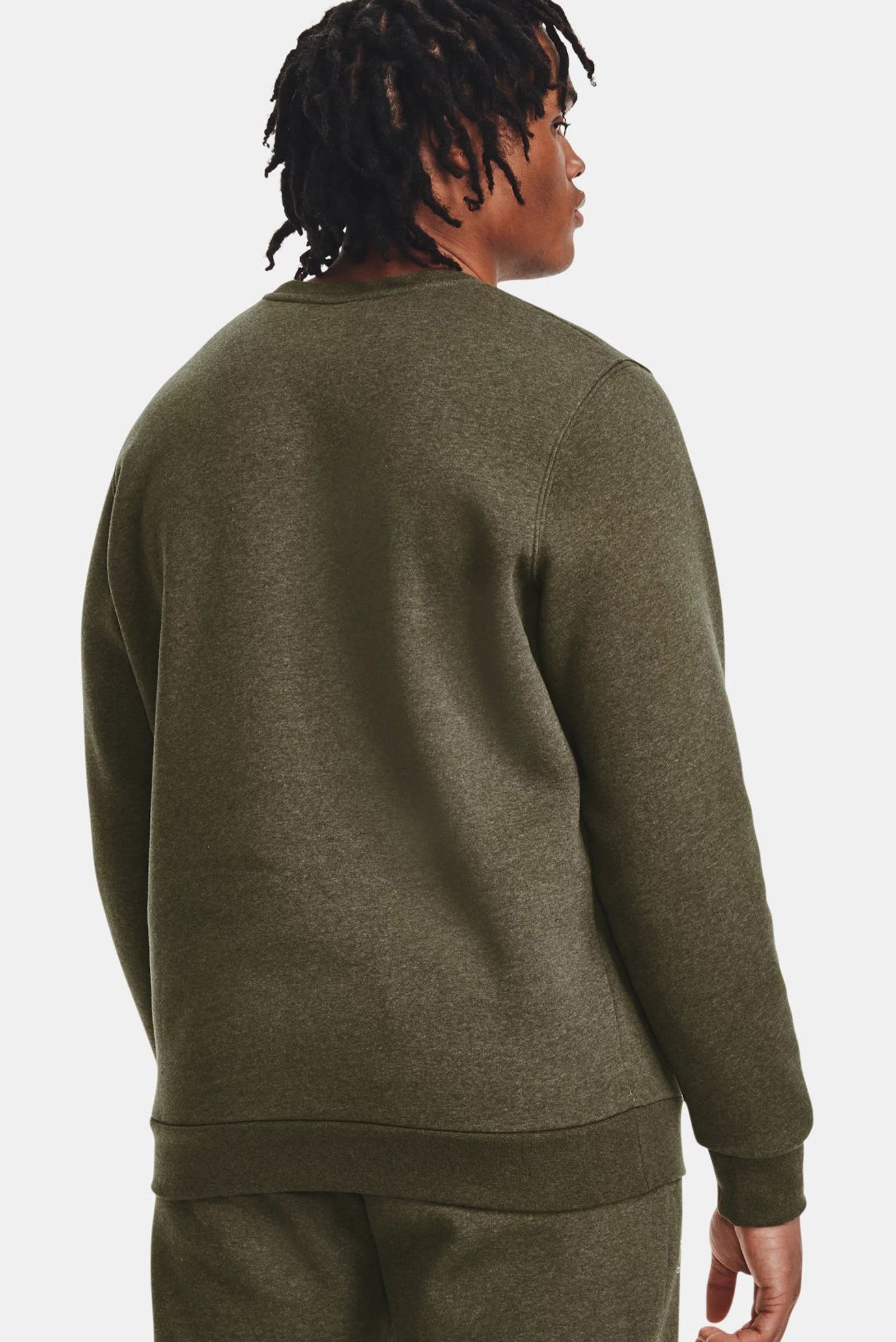 Мужской оливковый свитшот UA Essential Fleece Crew-GRNUnder Armour Мужской оливковый свитшот UA Essential Fleece Crew-GRN 3