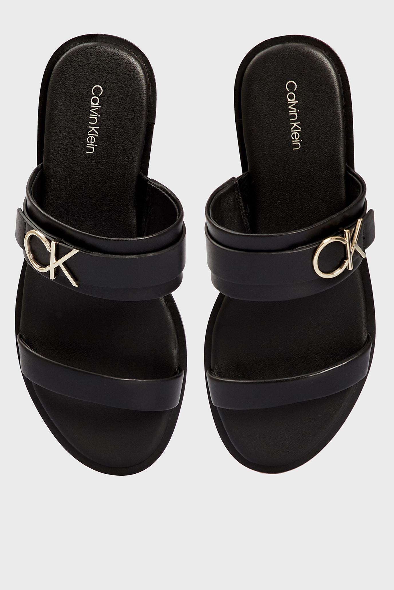 Женские черные кожаные слайдеры ALMOND FLAT 9