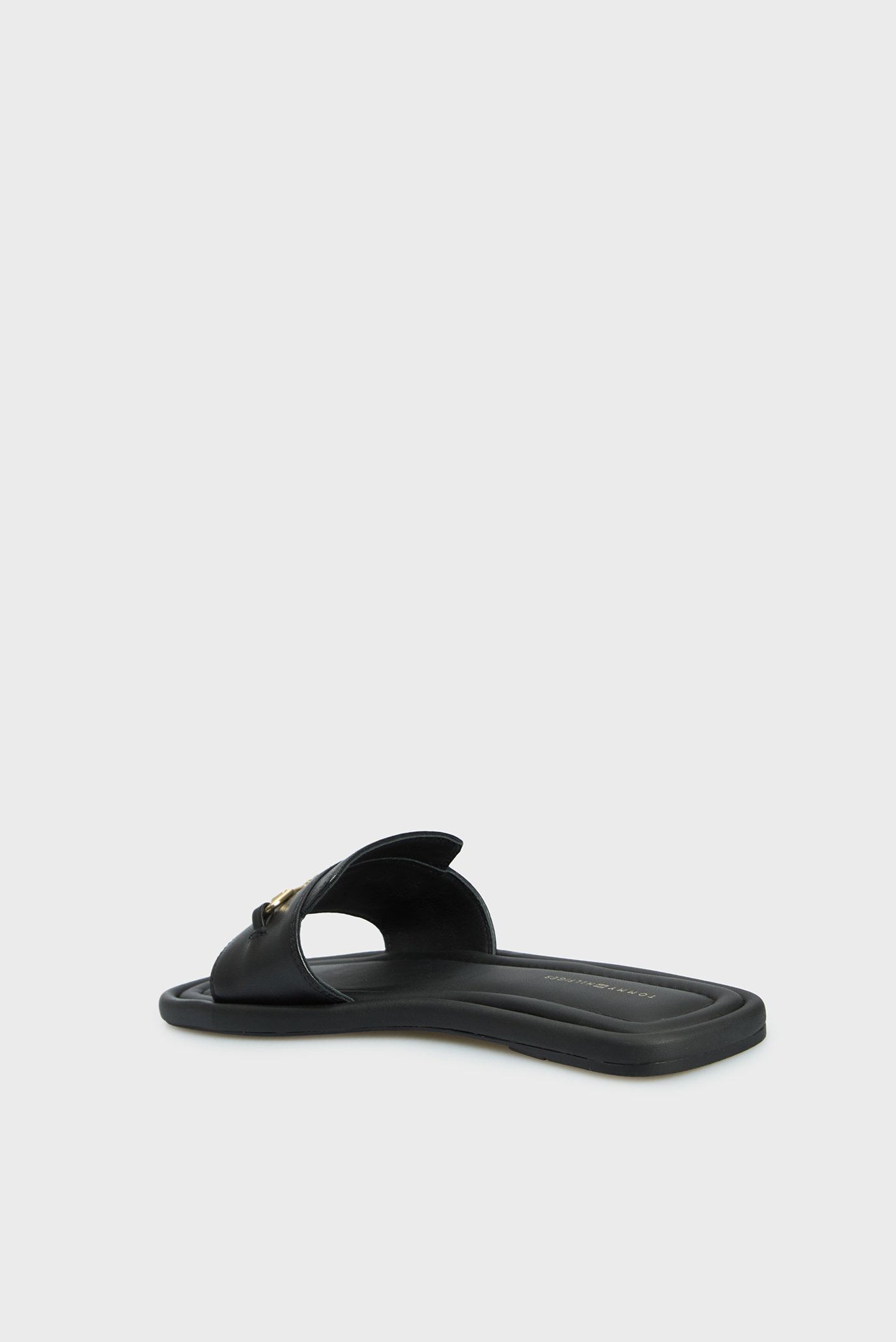 Женские черные кожаные слайдеры LEATHER HORSEBIT MULE 5