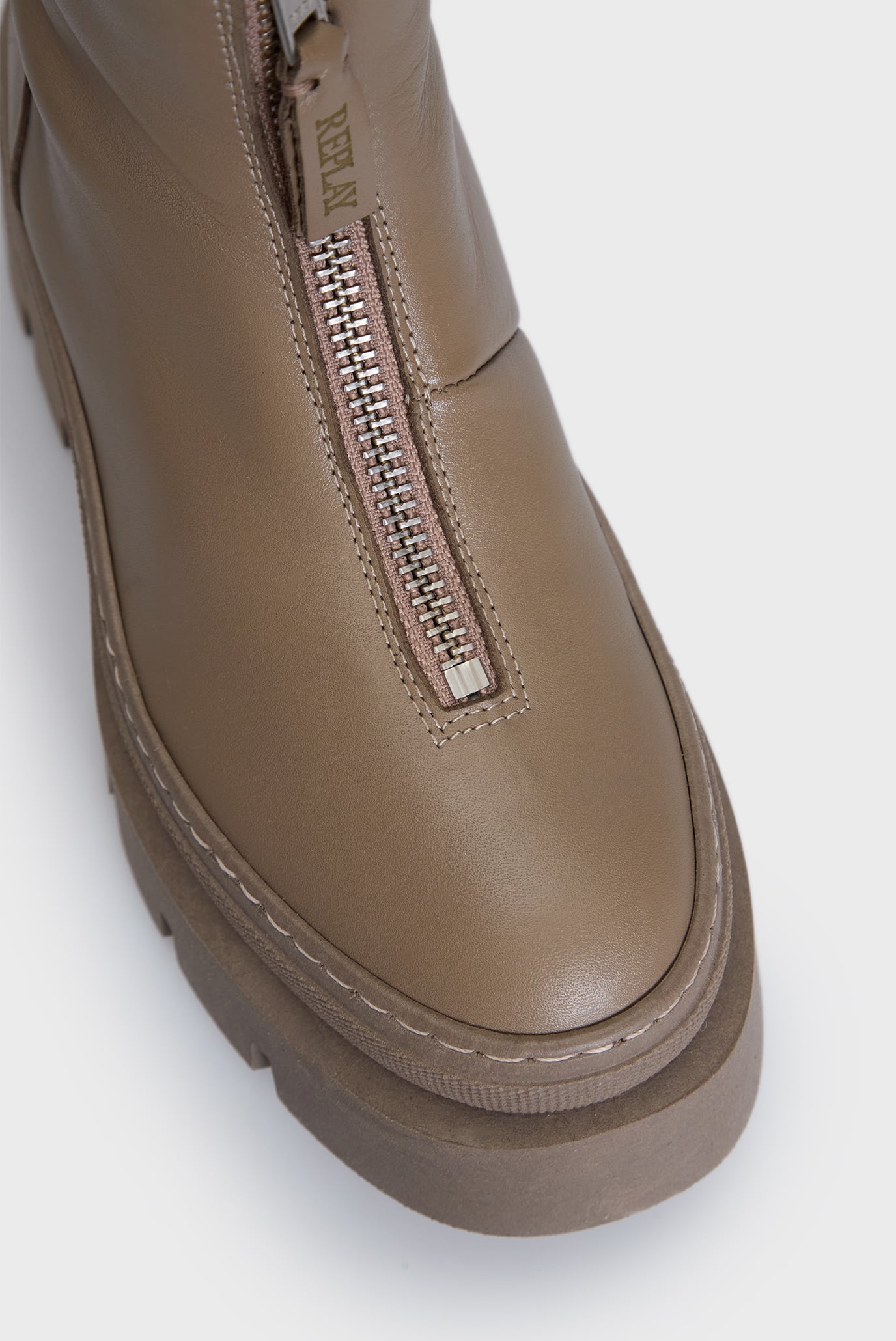 Женские бежевые кожаные полусапоги NATHALIE 4