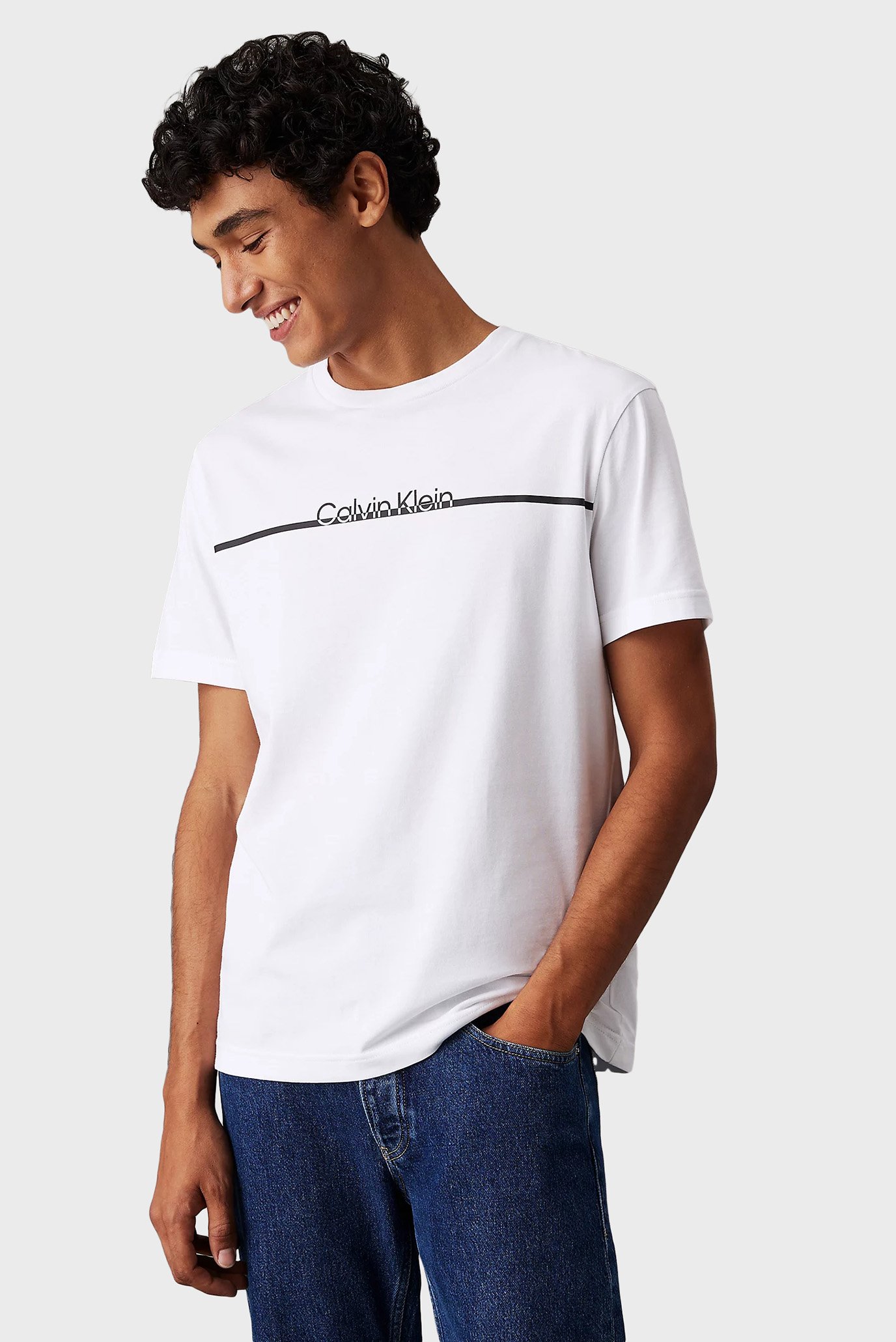 Мужская белая футболка SPLIT LINE LOGO T-SHIRT 1