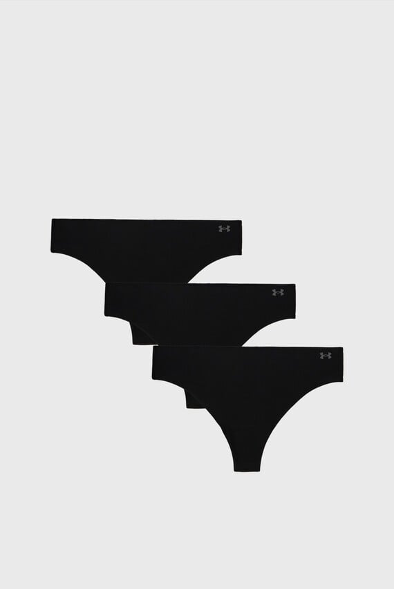Женские черные трусики (3 шт) UA Pure Stretch NS THONG Under Armour