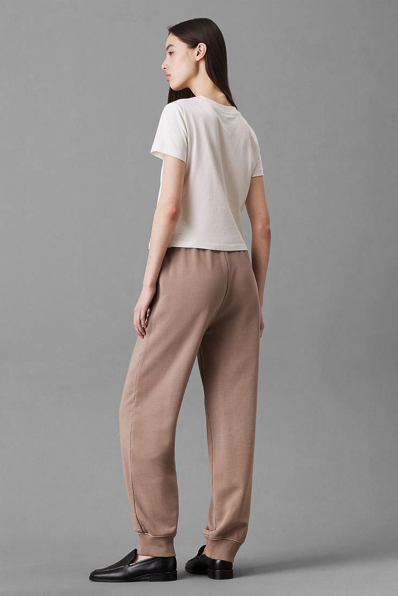 Женские коричневые спортивные брюки WASHED PUFF PRINT JOG PANT 3