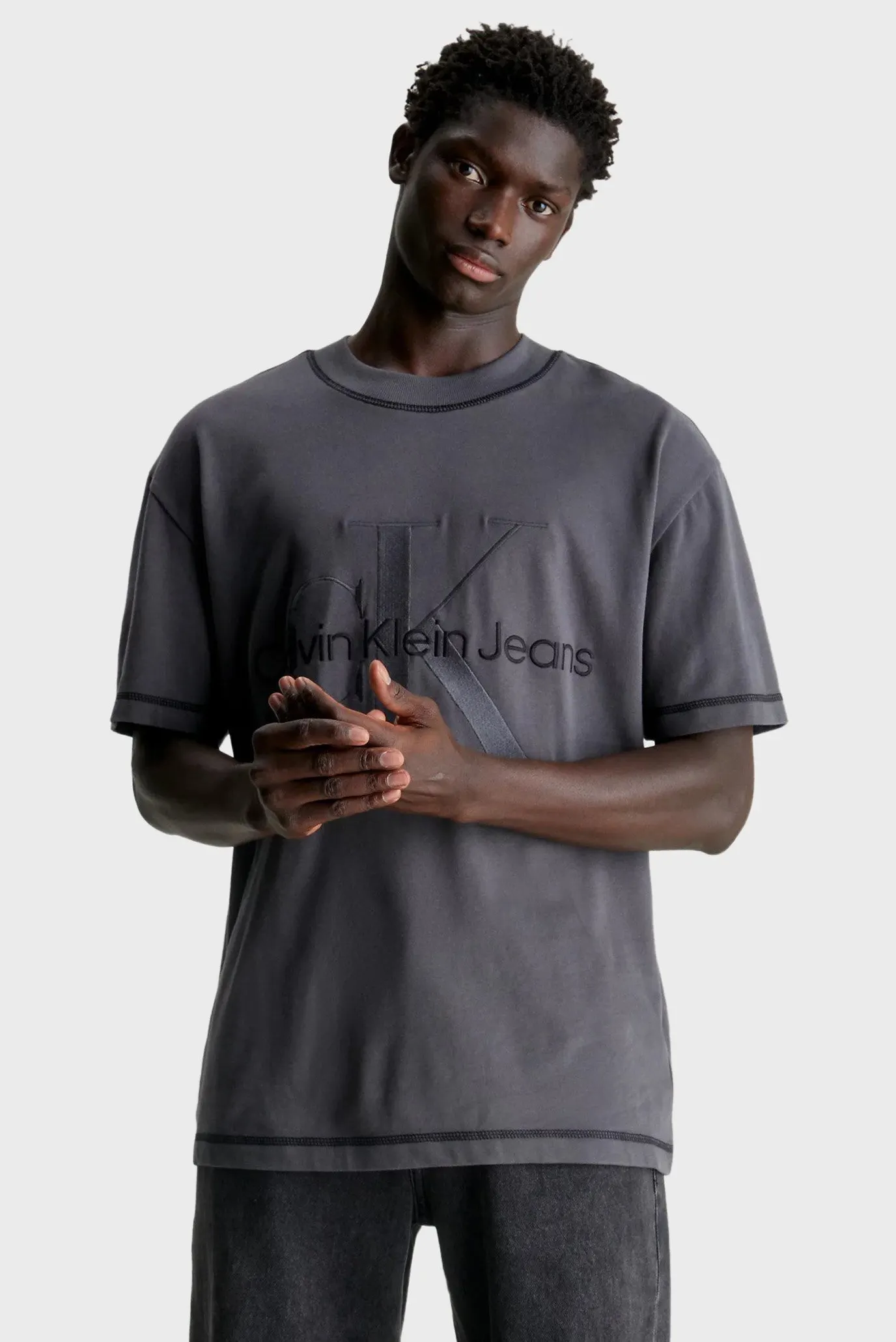 Мужская серая футболка WASH MONOLOGO TEE 1