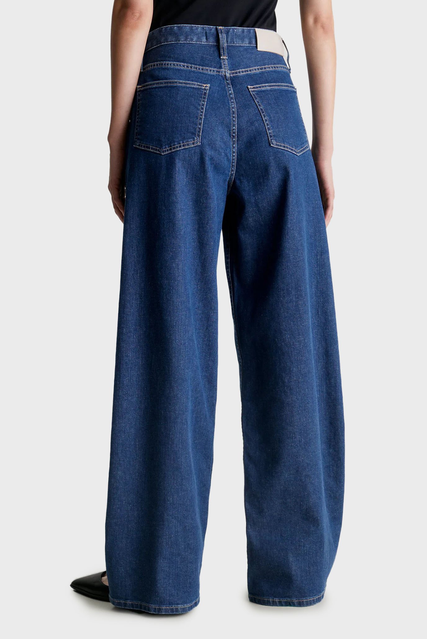 Женские синие джинсы HIGH RISE  WIDE - MID BLUE 2