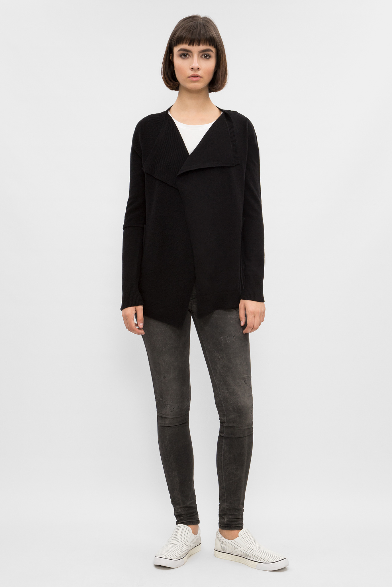 Женский черный кардиган 10