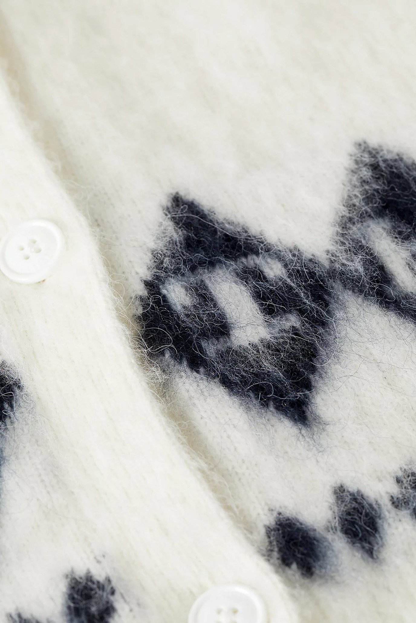 Женский белый кардиган FAIRISLE OVERSIZED V-NK CARDI 2