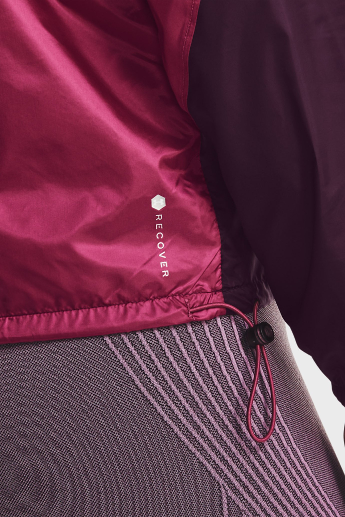 Женская бордовая ветровка Recover Woven Shine FZ Jkt 3