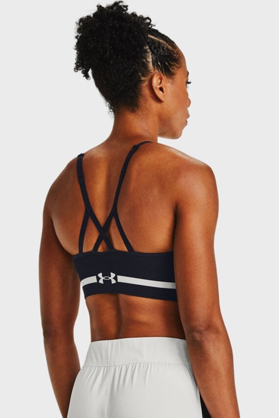 Женский черный топ UA Seamless Low Long Bra