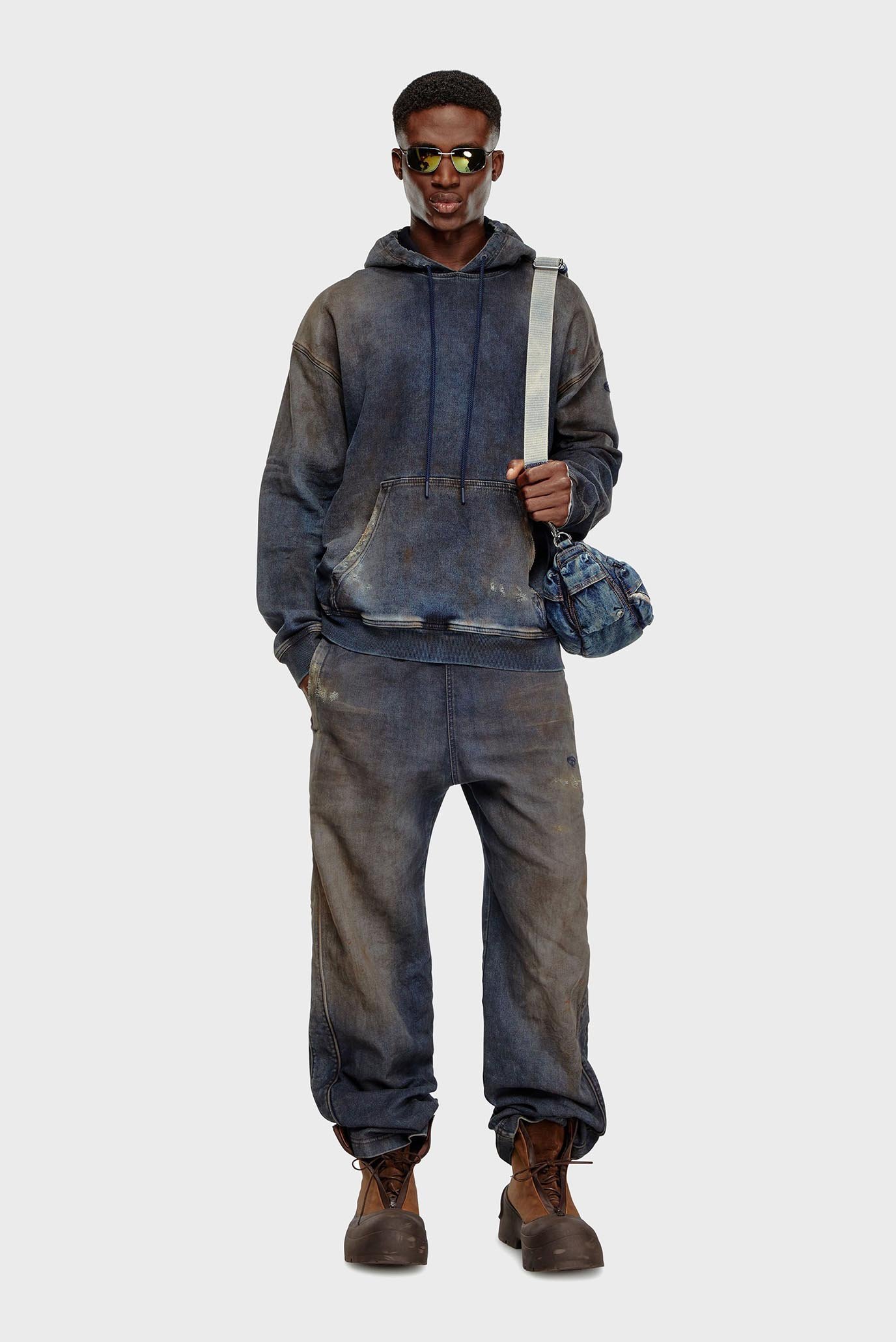 Синее худи D-UM-RIB TRACK FELPA (унисекс) 5