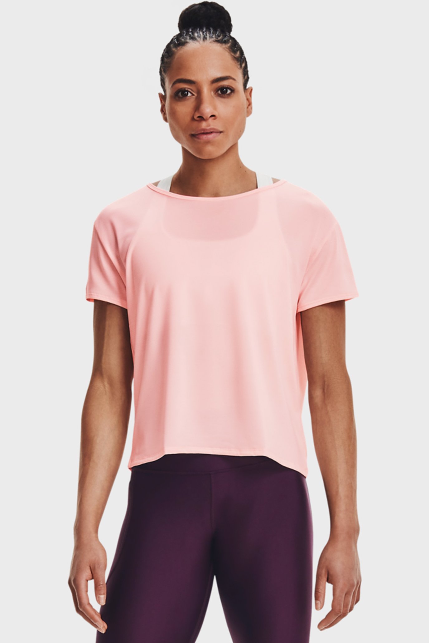Женская розовая футболка UA Tech Vent SS-PNK 1