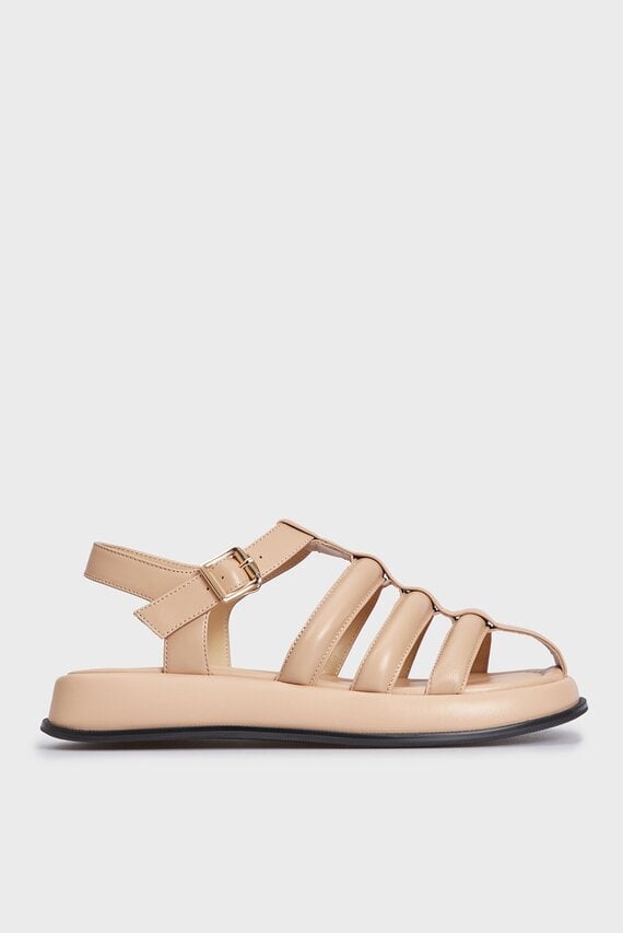 Женские бежевые кожаные сандалии Vicky