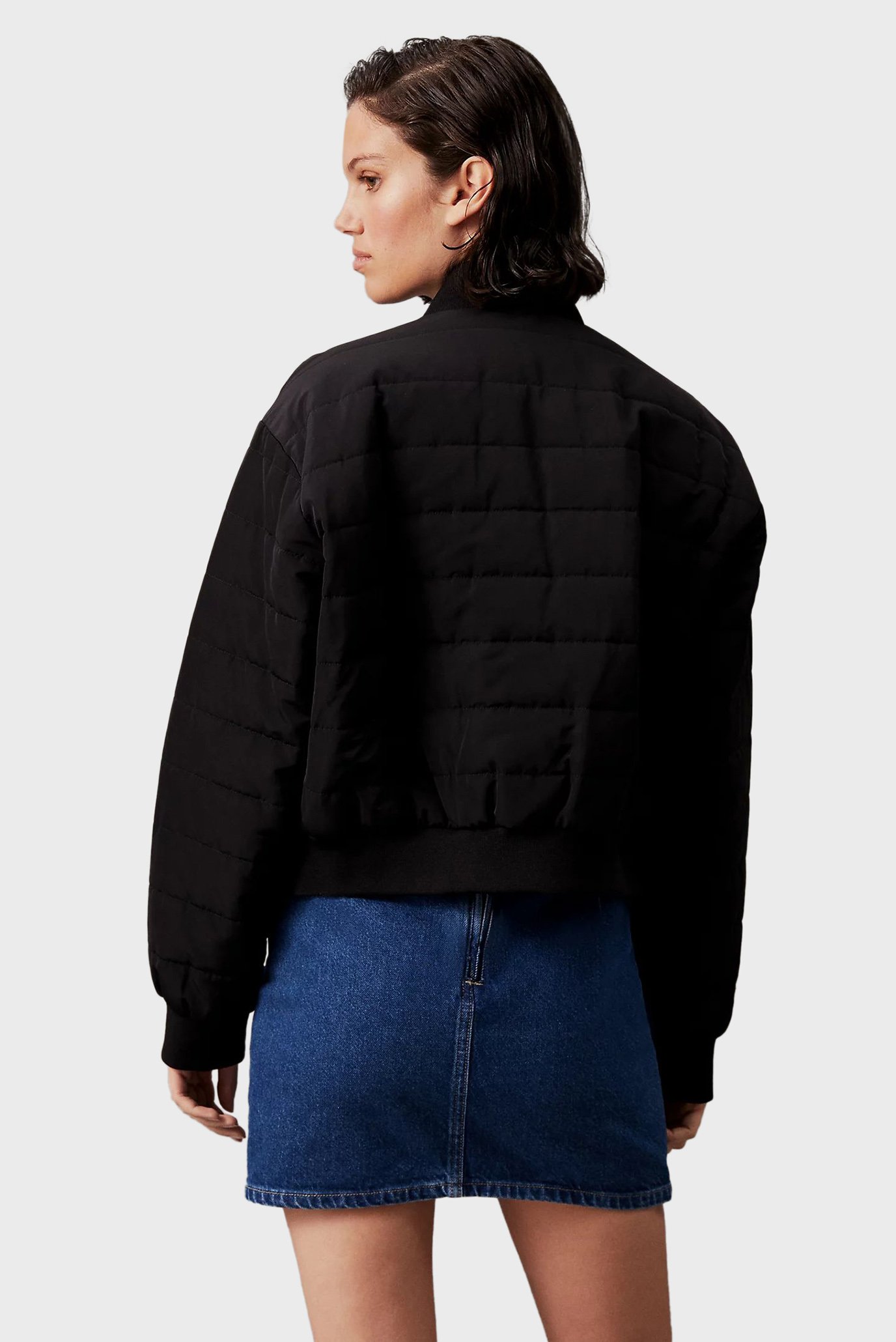 Женский черный бомбер QUILTED BOMBER 6