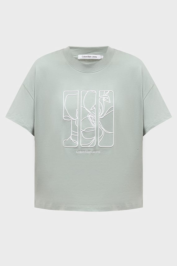Женская мятная футболка EMBROIDERED AW RELAXED TEE