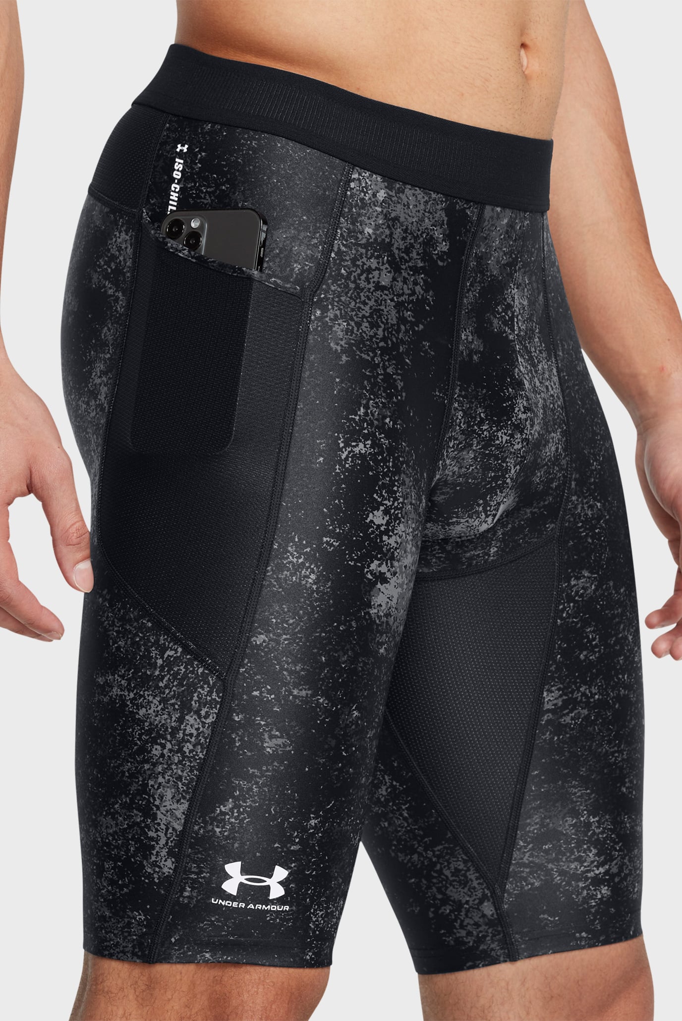 Мужские черные велосипедки UA HG IsoChill Prtd Lg Sts 4