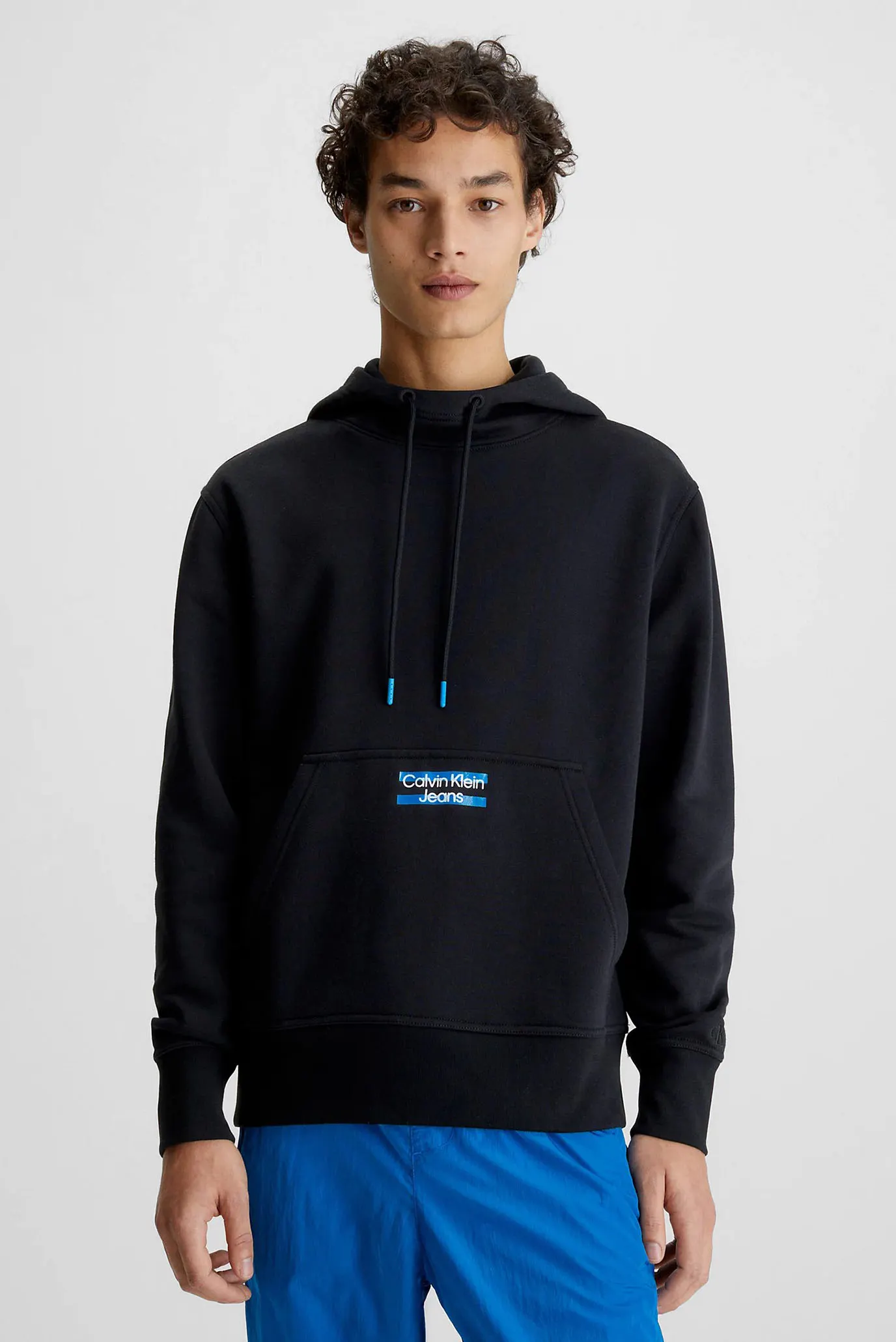 Мужское черное худи TRANSPARENT STRIPE LOGO HOODIE 7