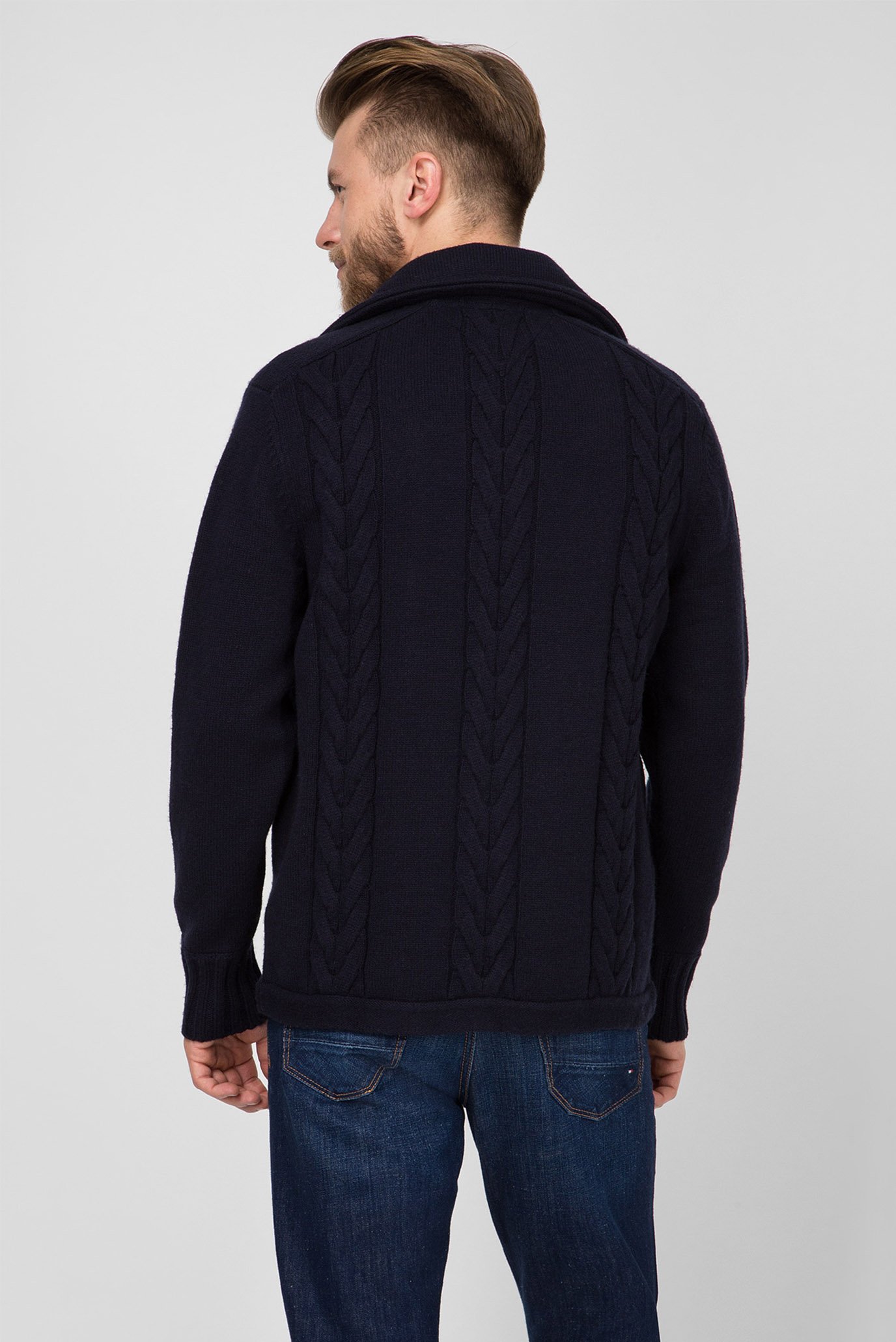 Мужское темно-синее полупальто 3